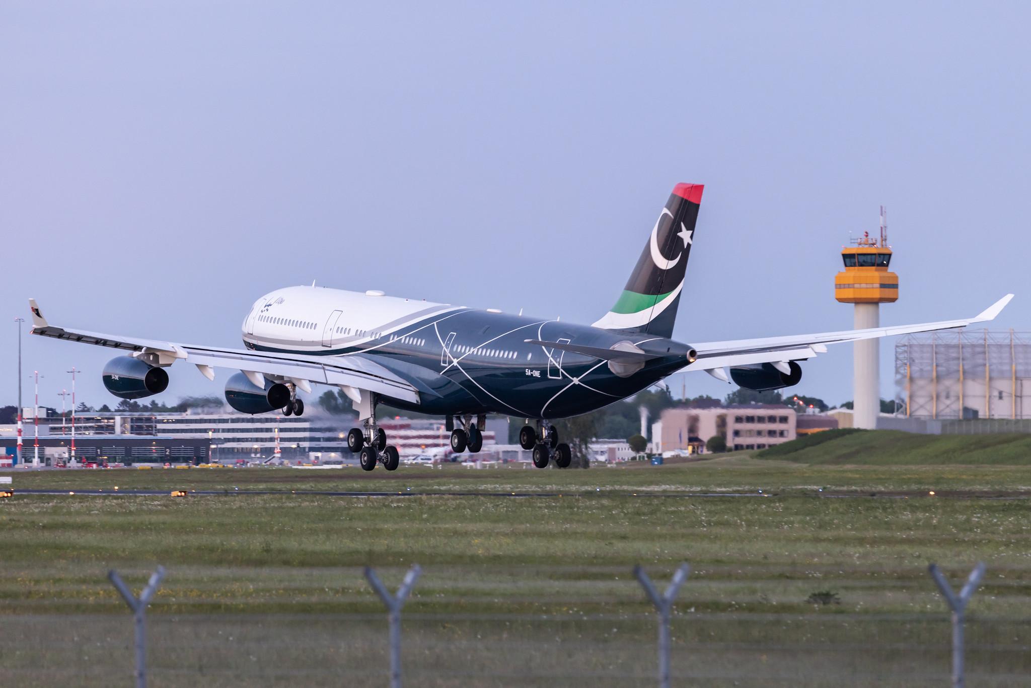 Hamburg Airport: Libya - Government |  Airbus A340-213 A342 | 5A-ONE | MSN 151