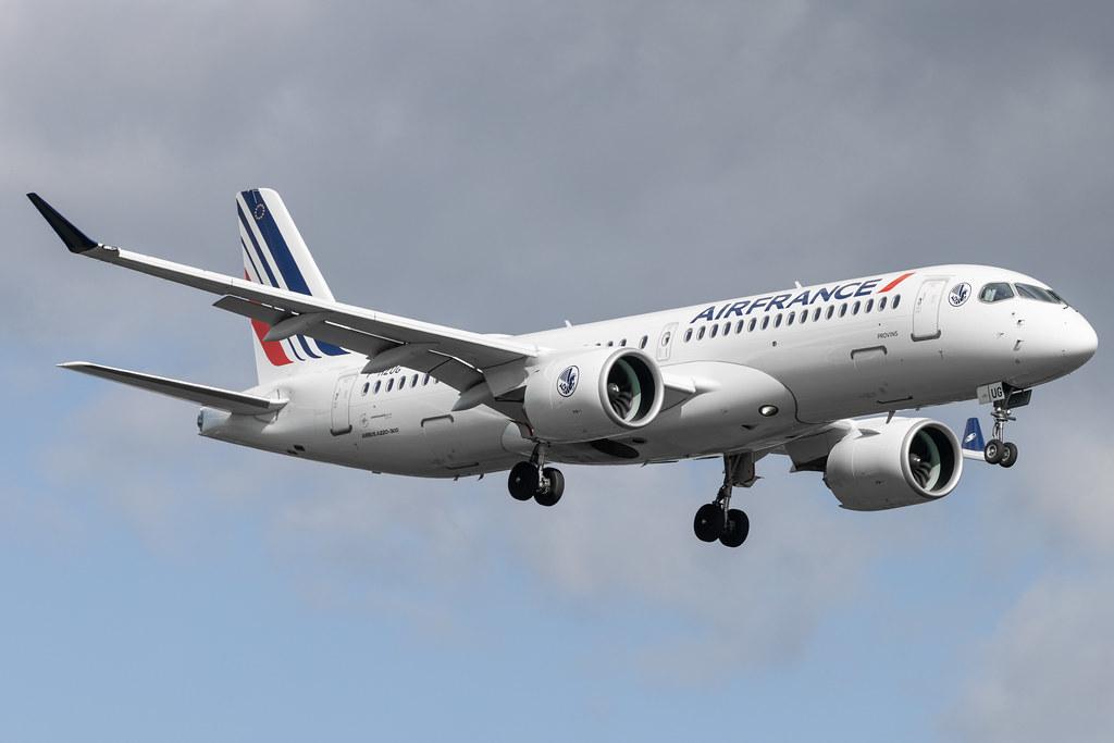 Hamburg Airport: Air France (AF / AFR) |  Airbus A220-300 BCS3 | F-HZUG | MSN 55155