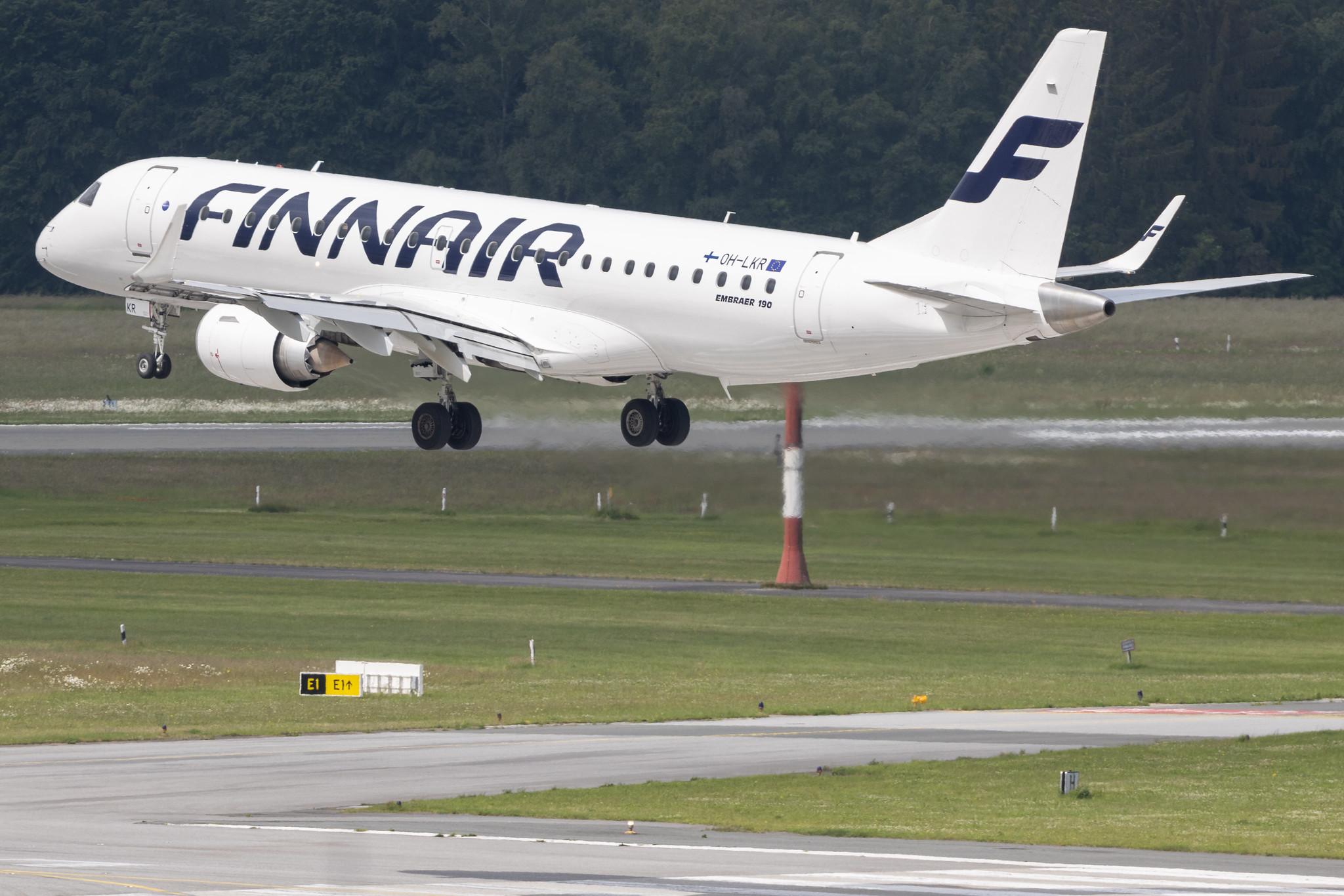 Hamburg Airport: Finnair (AY / FIN) | Operator: NORRA |  Embraer E190LR E190 | OH-LKR | MSN 19000436