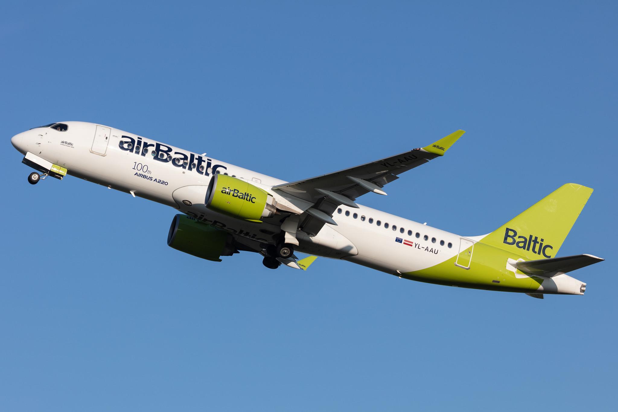 Amsterdam Schiphol: Air Baltic (BT / BTI) |  Airbus A220-300 BCS3 | YL-AAU | MSN 55064