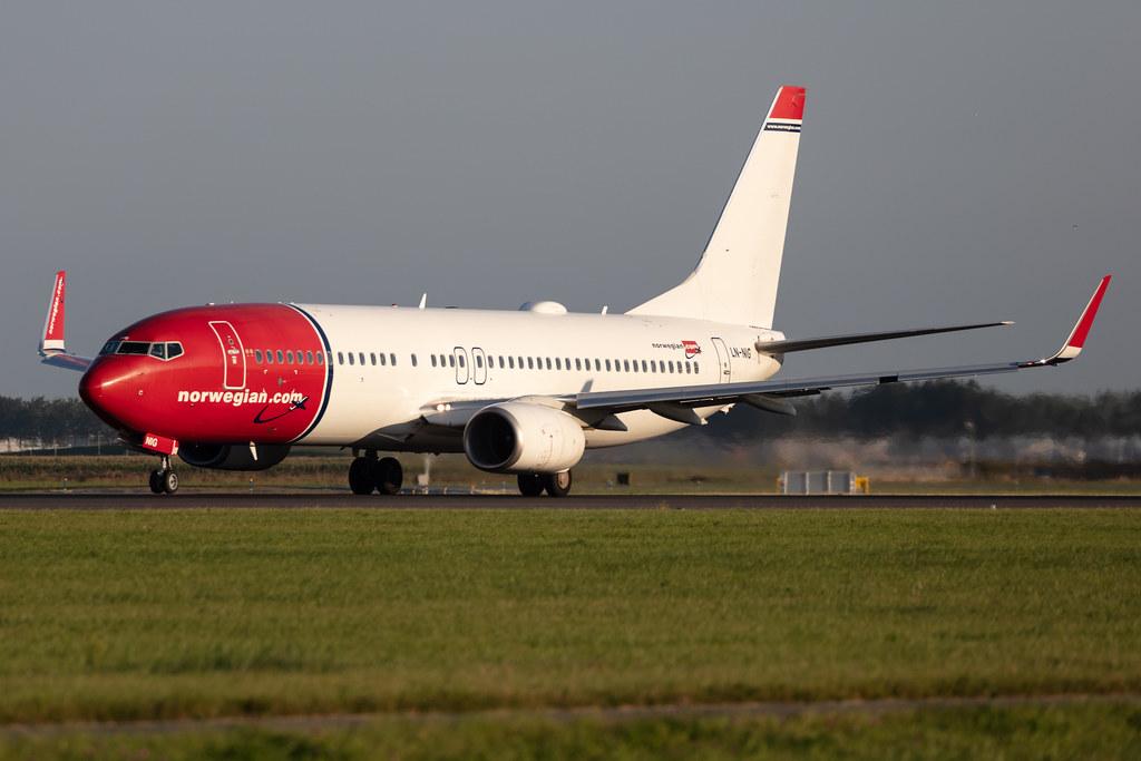 Amsterdam Schiphol: Norwegian (/ NAX) |  Livery: Juan Sebastián Elcano Livery | Operator: Norwegian Air Shuttle AOC |  Boeing 737-8JP B738 | LN-NIG | MSN 43878