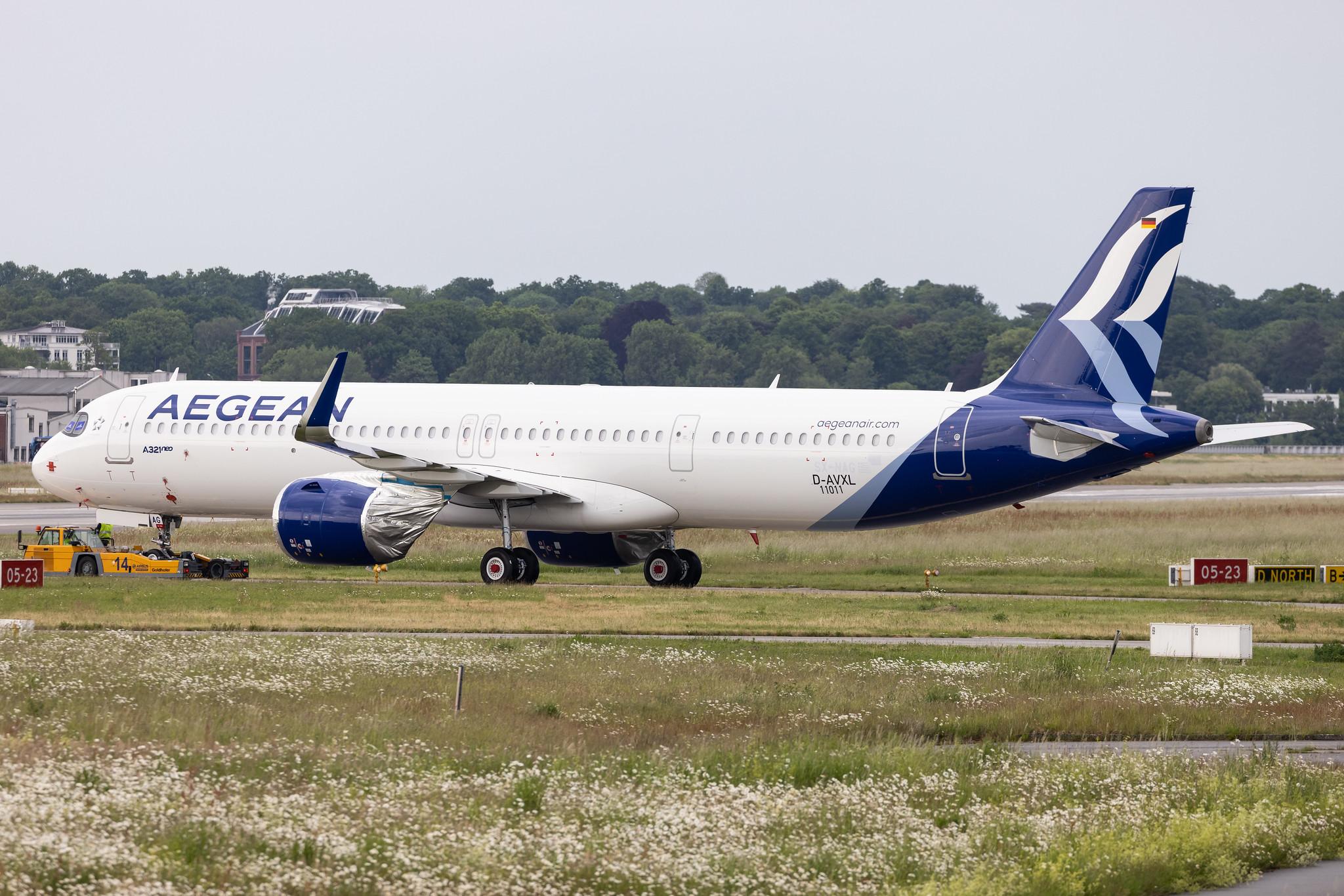 Hamburg Finkenwerder: Aegean Airlines (A3 / AEE) |  Airbus A321-271NX A21N | D-AVXL (SX-NAG) | MSN 11011