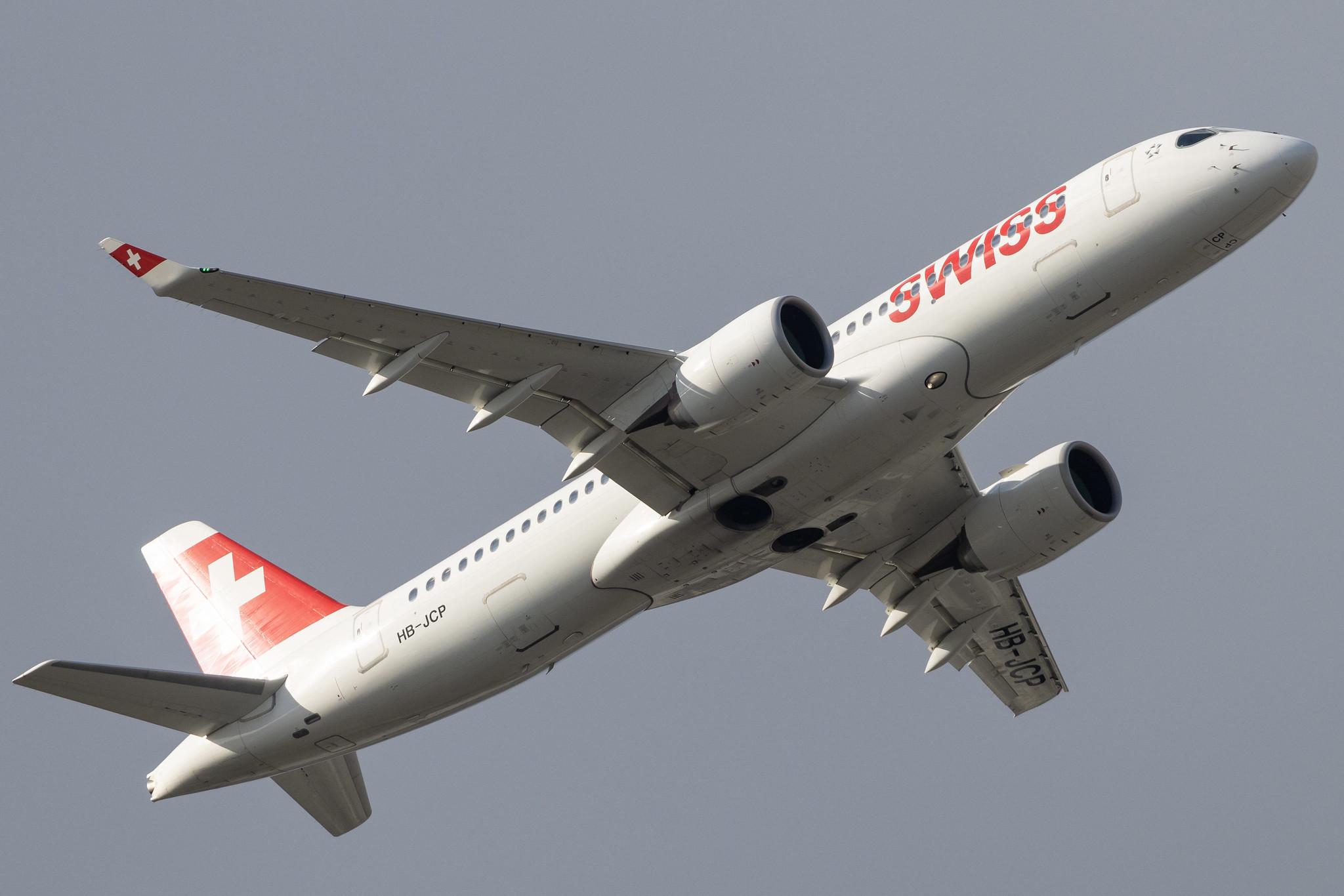 London Heathrow: Swiss (LX / SWR) |  Airbus A220-300 BCS3 | HB-JCP | MSN 55036