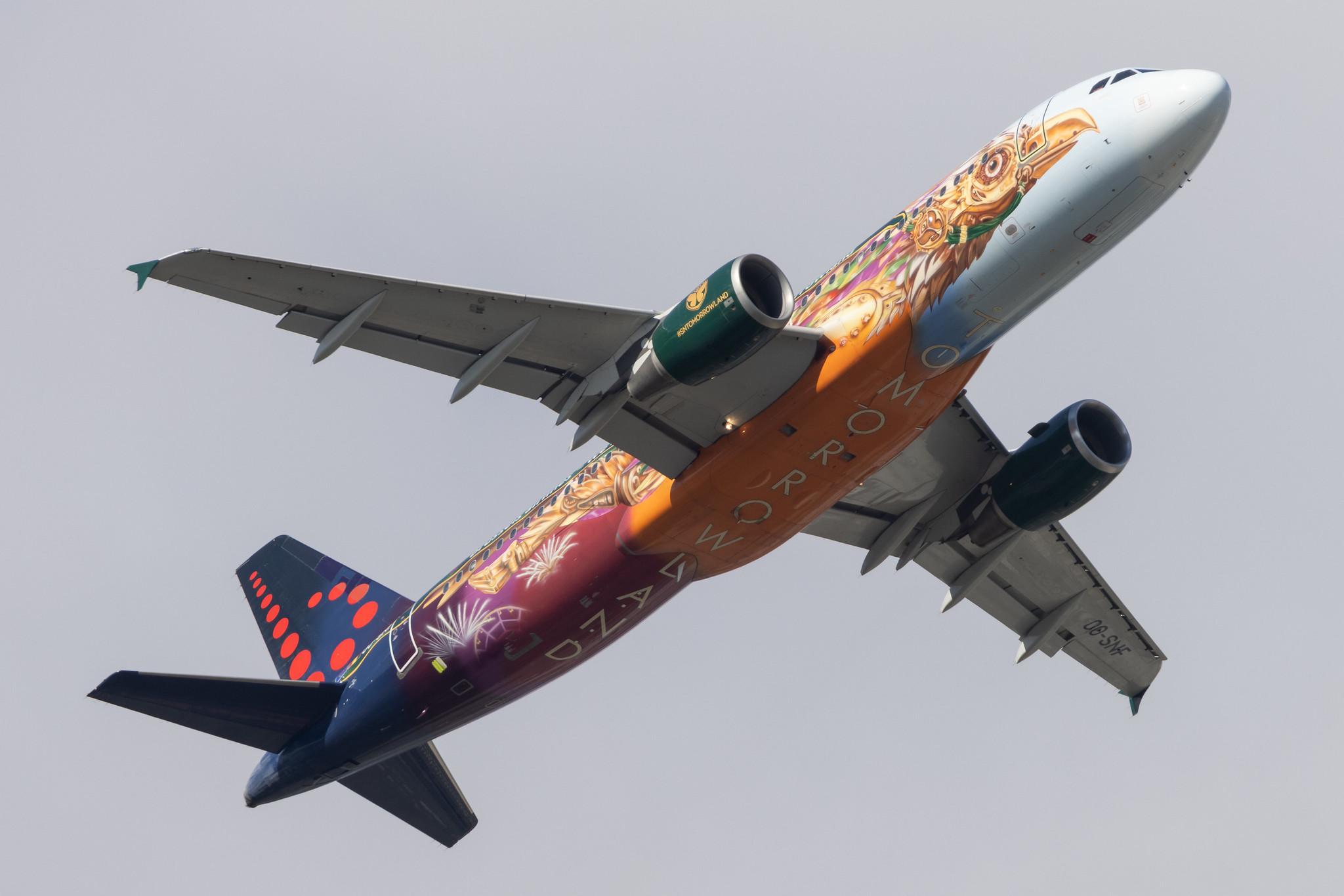 London Heathrow: Brussels Airlines (SN / BEL) |  Livery: Tomorrowland Livery |  Airbus A320-214 A320 | OO-SNF | MSN 2810