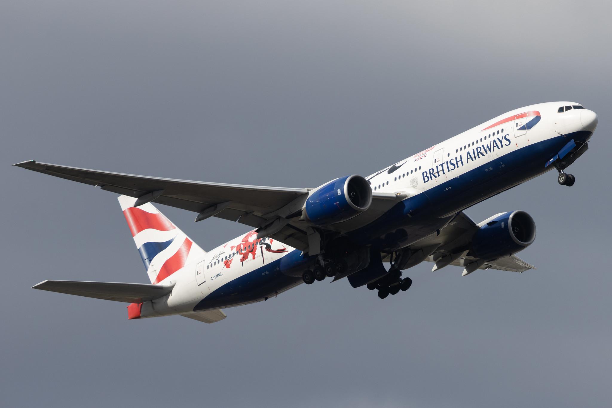 London Heathrow: British Airways (BA / BAW) |  Livery: GREAT Festival of Creativity |  Boeing 777-236(ER) B772 | G-YMML | MSN 30313