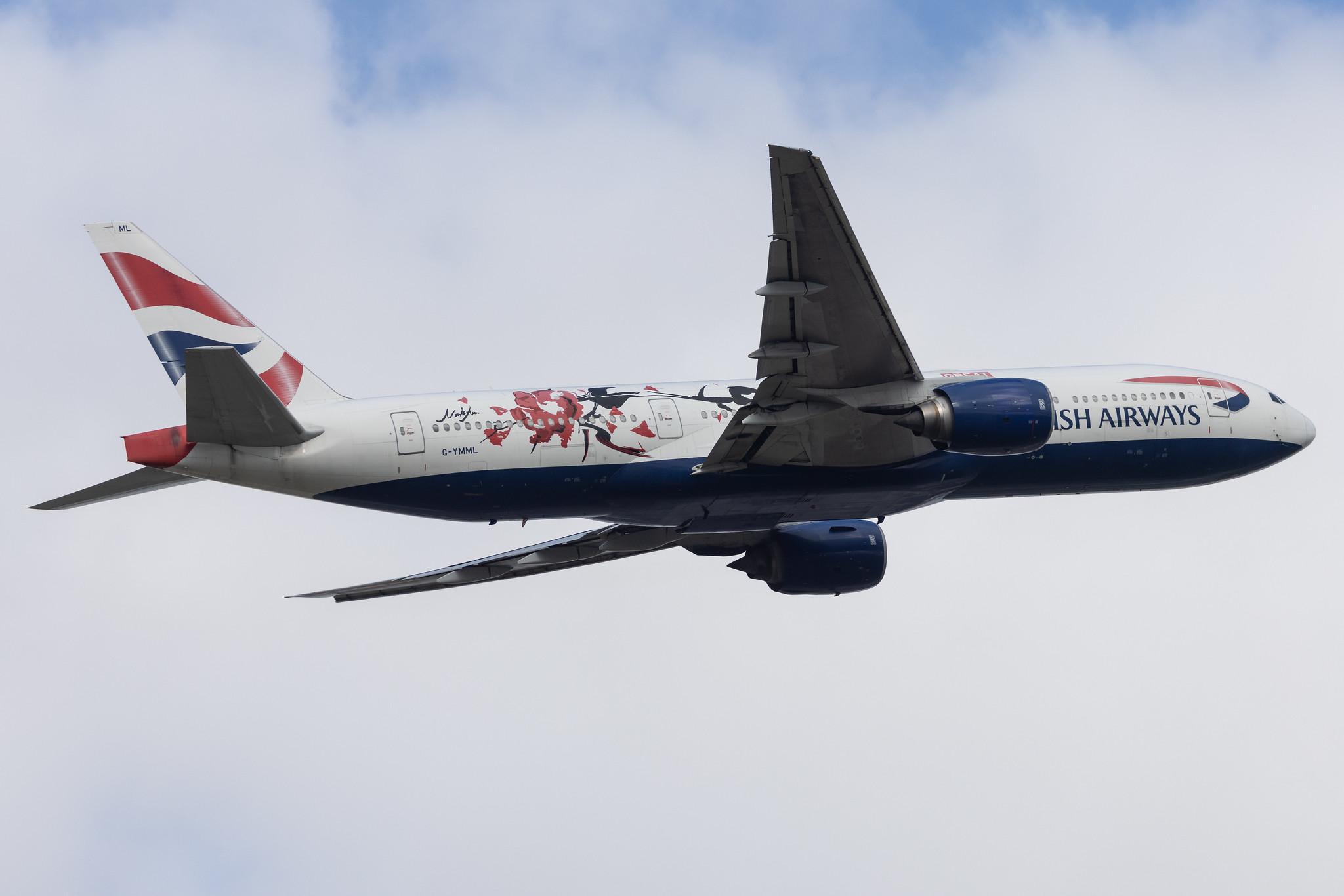 London Heathrow: British Airways (BA / BAW) |  Livery: GREAT Festival of Creativity |  Boeing 777-236(ER) B772 | G-YMML | MSN 30313