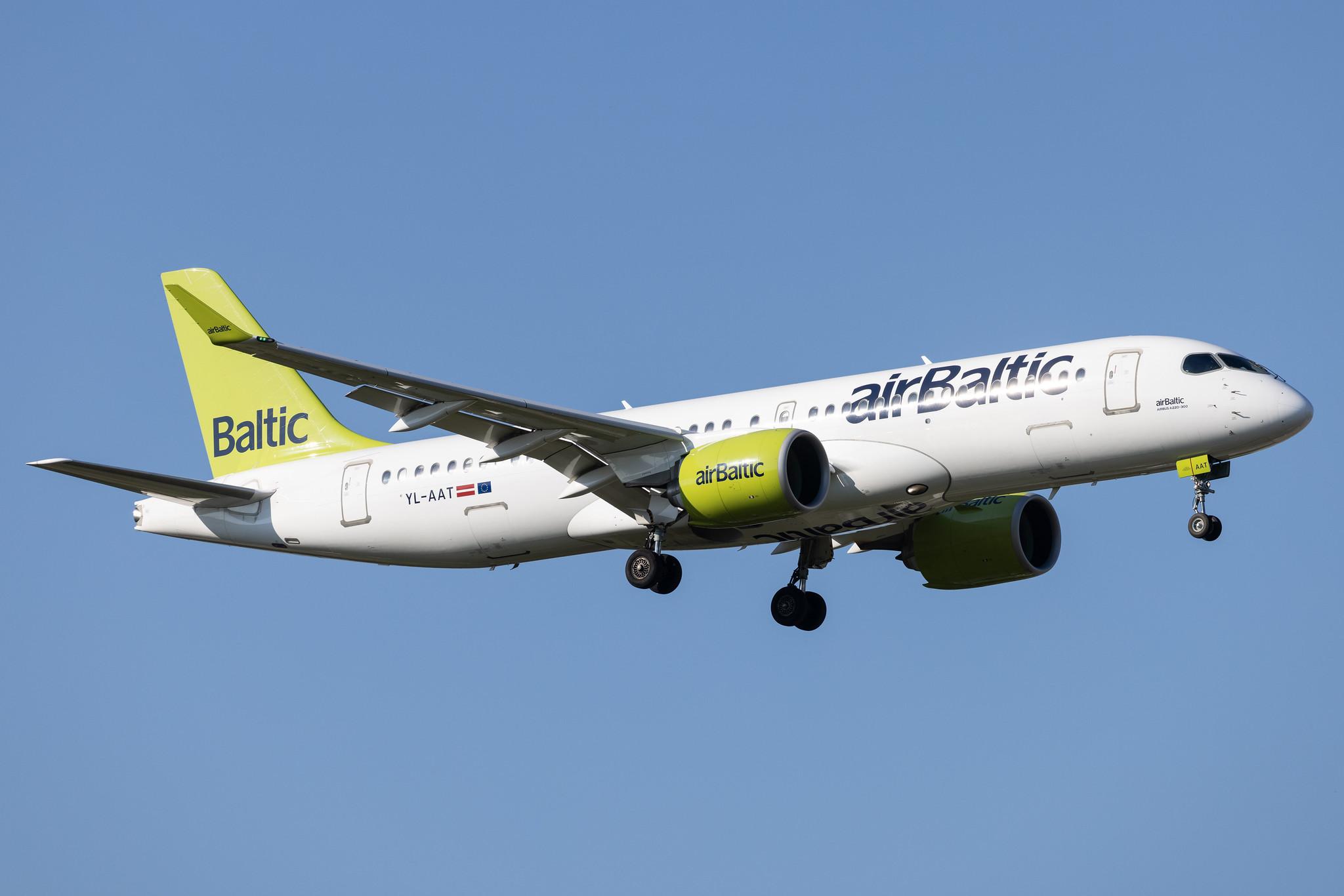 Hamburg Airport: Air Baltic (BT / BTI) | Airbus A220-300 BCS3 | YL-AAT | MSN 55055