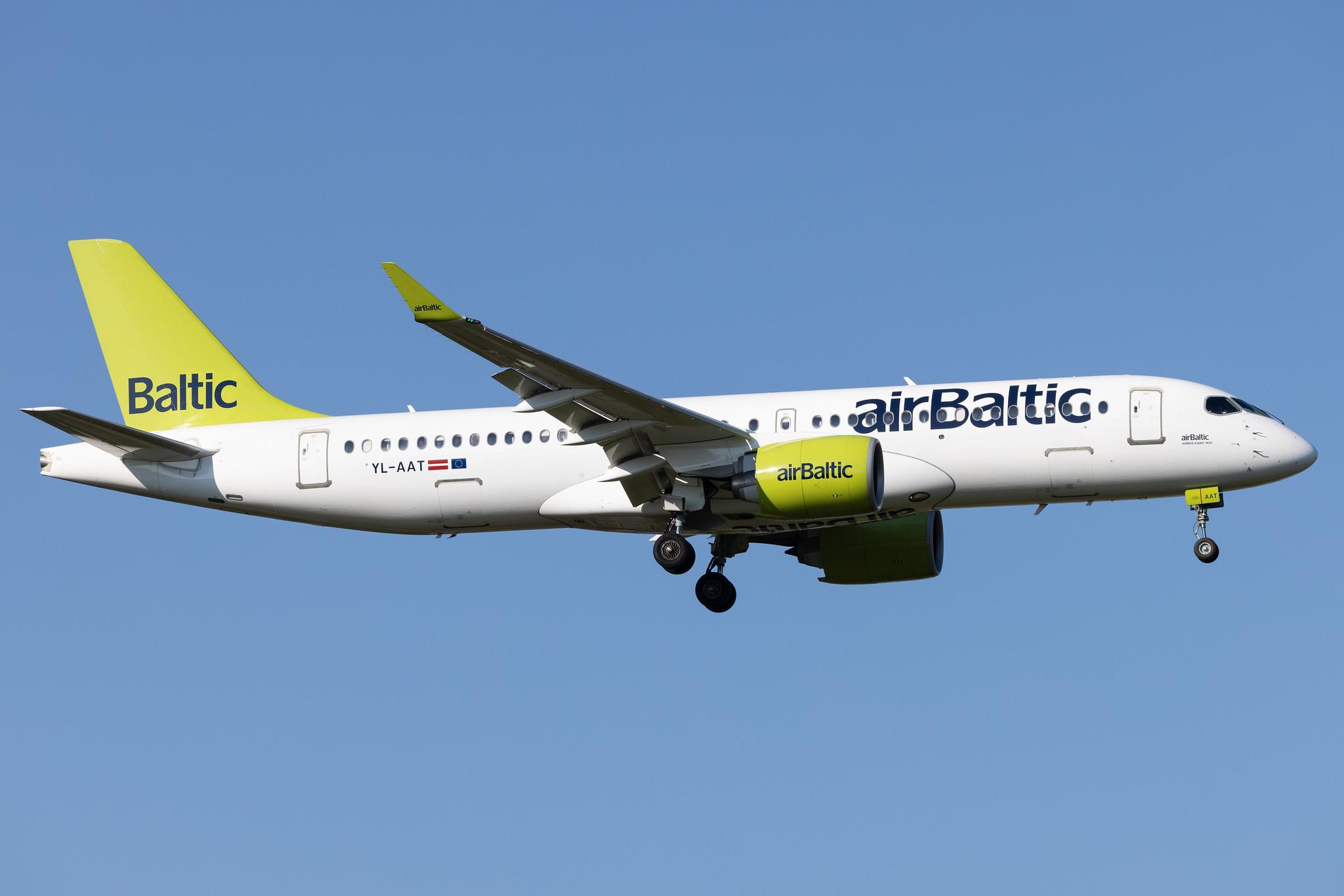 Hamburg Airport: Air Baltic (BT / BTI) | Airbus A220-300 BCS3 | YL-AAT | MSN 55055