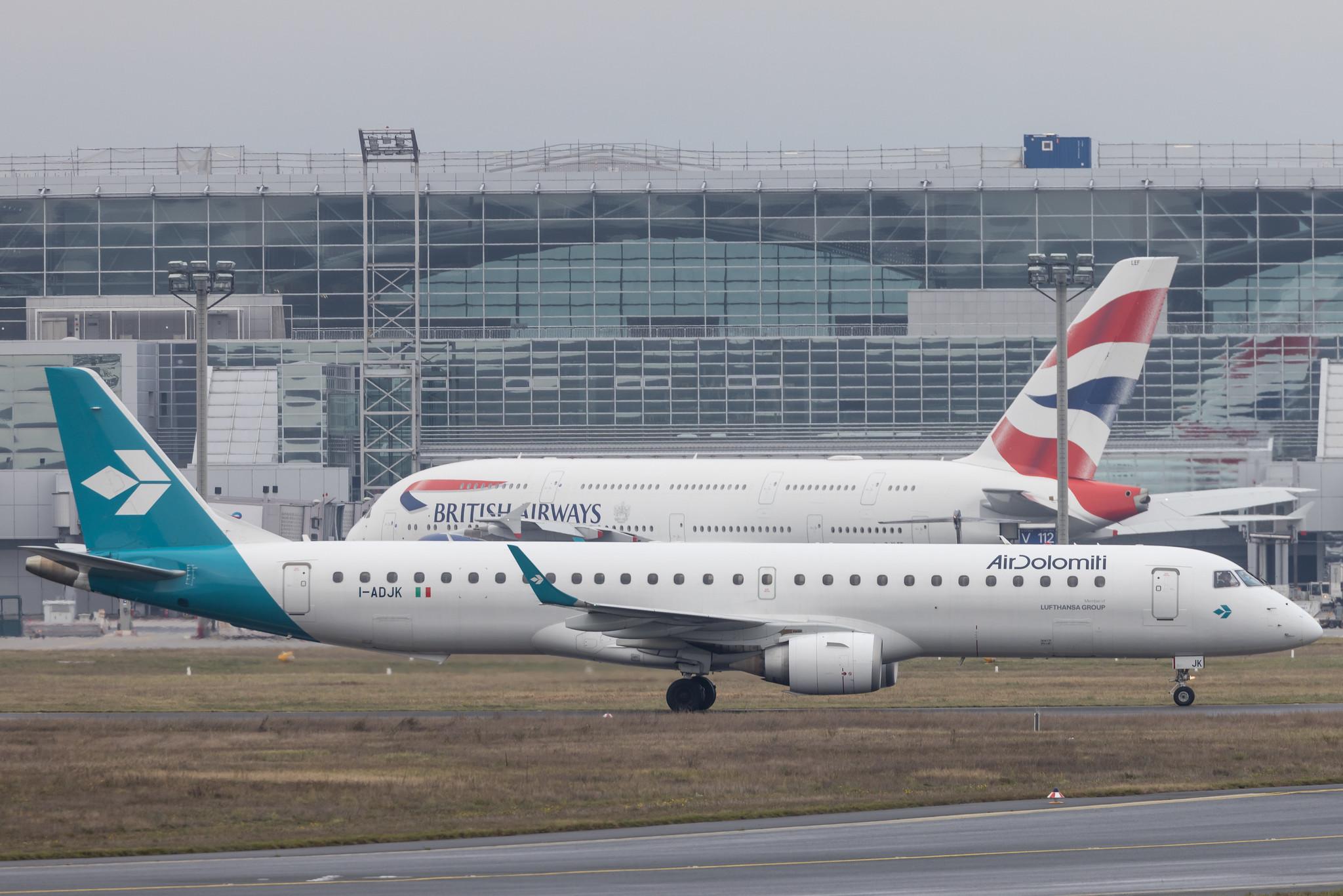 Frankfurt Airport: Air Dolomiti (EN / DLA) |  Embraer E195LR E195 | I-ADJK | MSN 19000245