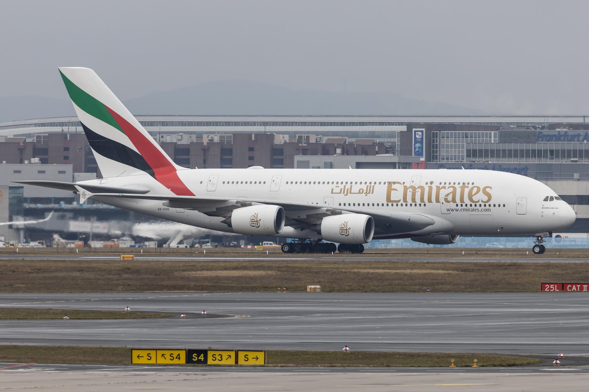 Frankfurt Airport: Emirates (EK / UAE) |  Airbus A380-861 A388 | A6-EOD | MSN 168