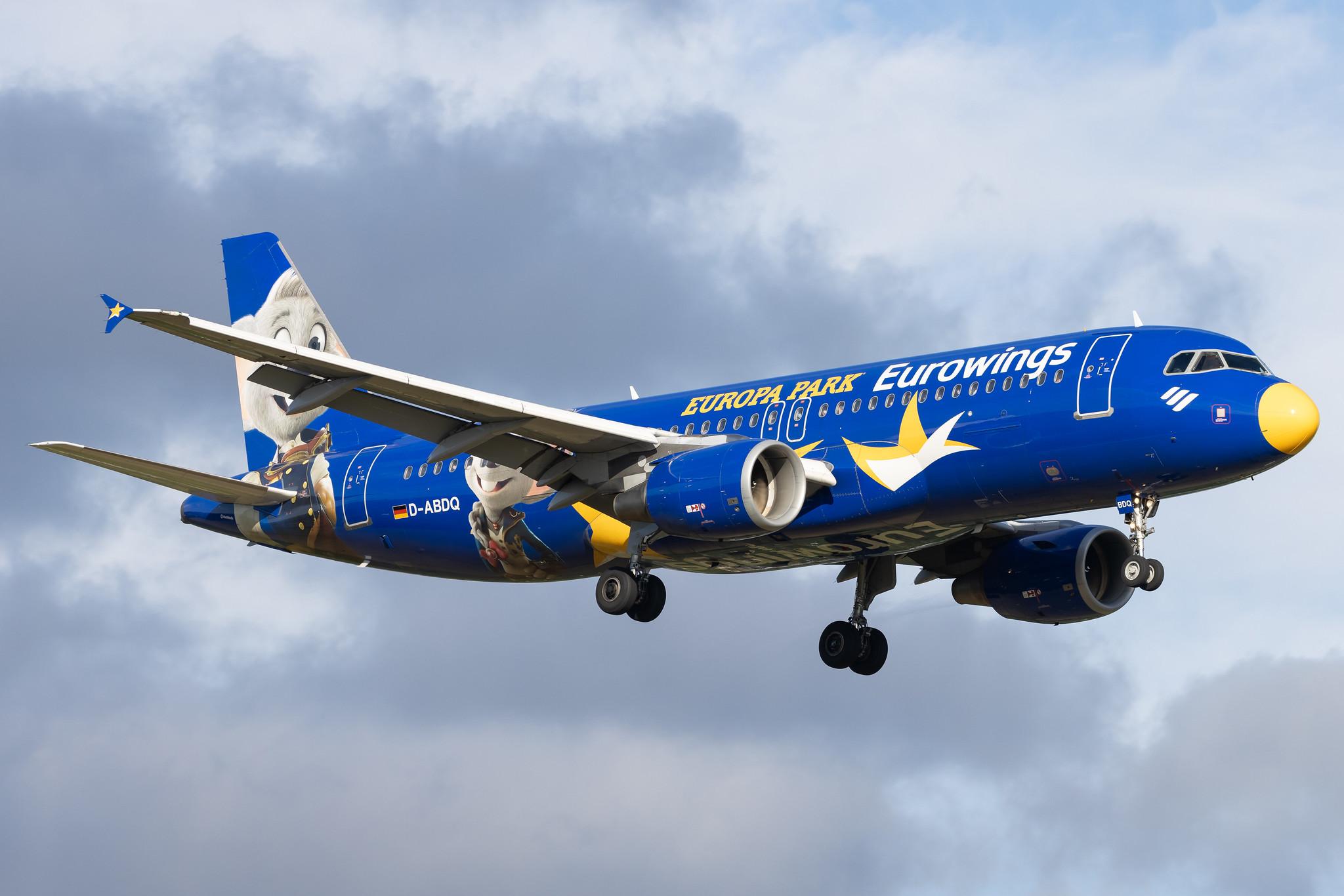 Hamburg Airport: Eurowings (EW / EWG) | Livery: Europa Park Livery | Airbus A320-214 A320 | D-ABDQ | MSN 3121