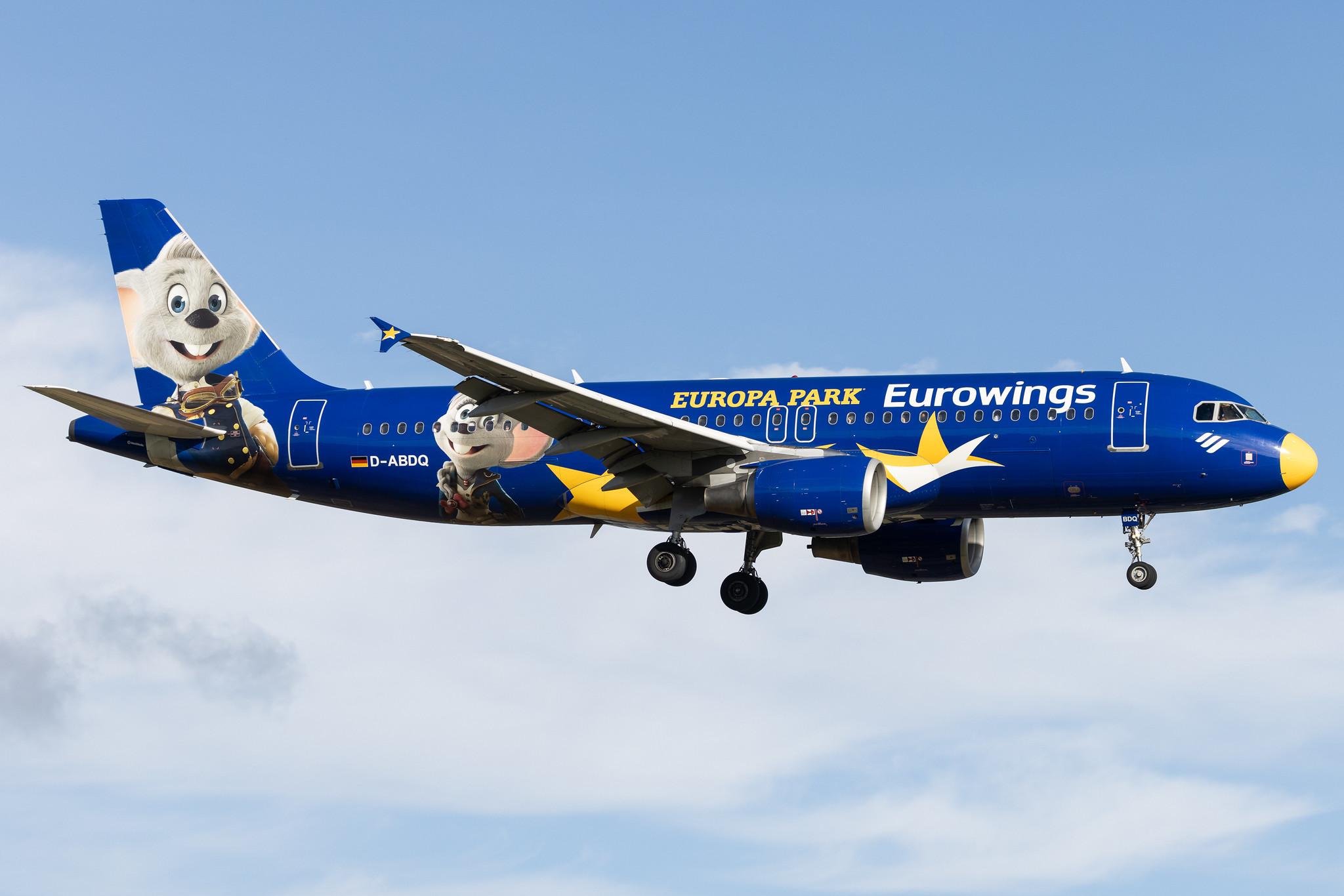 Hamburg Airport: Eurowings (EW / EWG) | Livery: Europa Park Livery | Airbus A320-214 A320 | D-ABDQ | MSN 3121