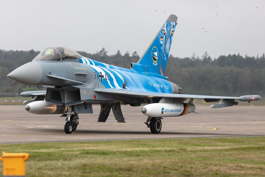Fliegerhorst Hohn: German Air Force (/ GAF) | Livery: Bavarian Tiger | Eurofighter Typhoon EF2000 EUFI | 31+01 | MSN GS021