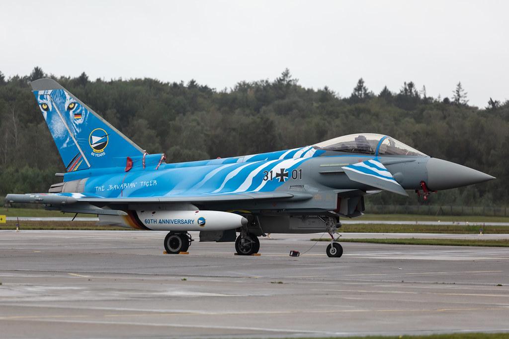 Fliegerhorst Hohn: German Air Force (/ GAF) | Livery: Bavarian Tiger | Eurofighter Typhoon EF2000 EUFI | 31+01 | MSN GS021
