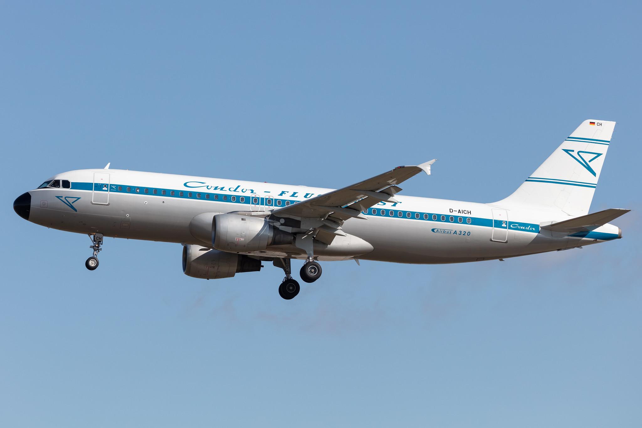 Frankfurt Airport: Condor (DE / CFG) |  Livery: Retro Livery |  Airbus A320-212 A320 | D-AICH | MSN 0971