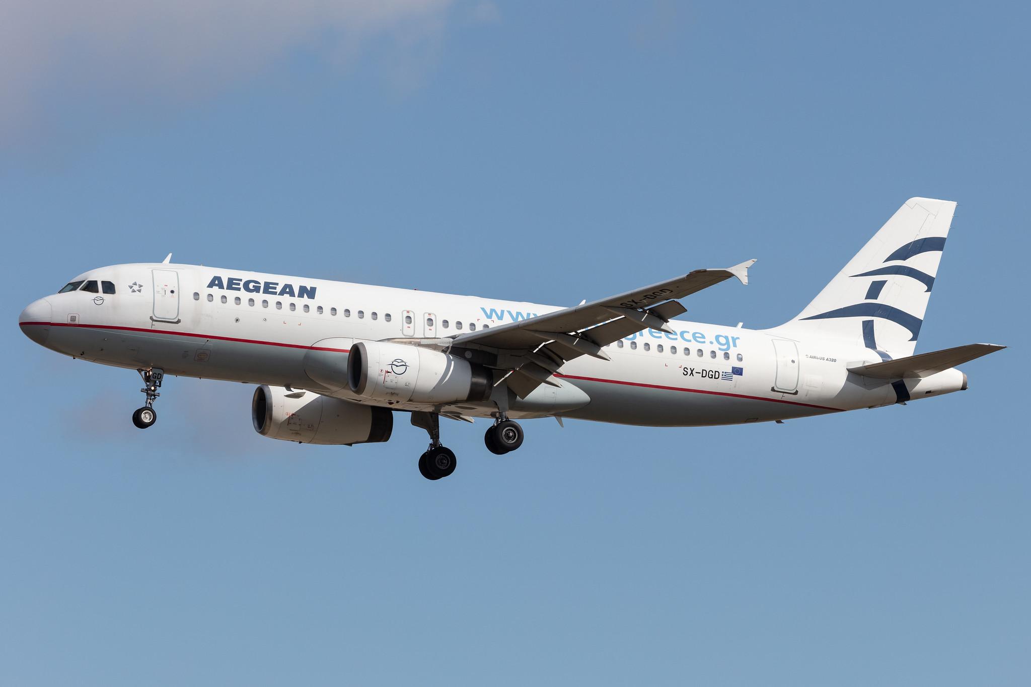 Frankfurt Airport: Aegean Airlines (A3 / AEE) |  Airbus A320-232 A320 | SX-DGD | MSN 4065