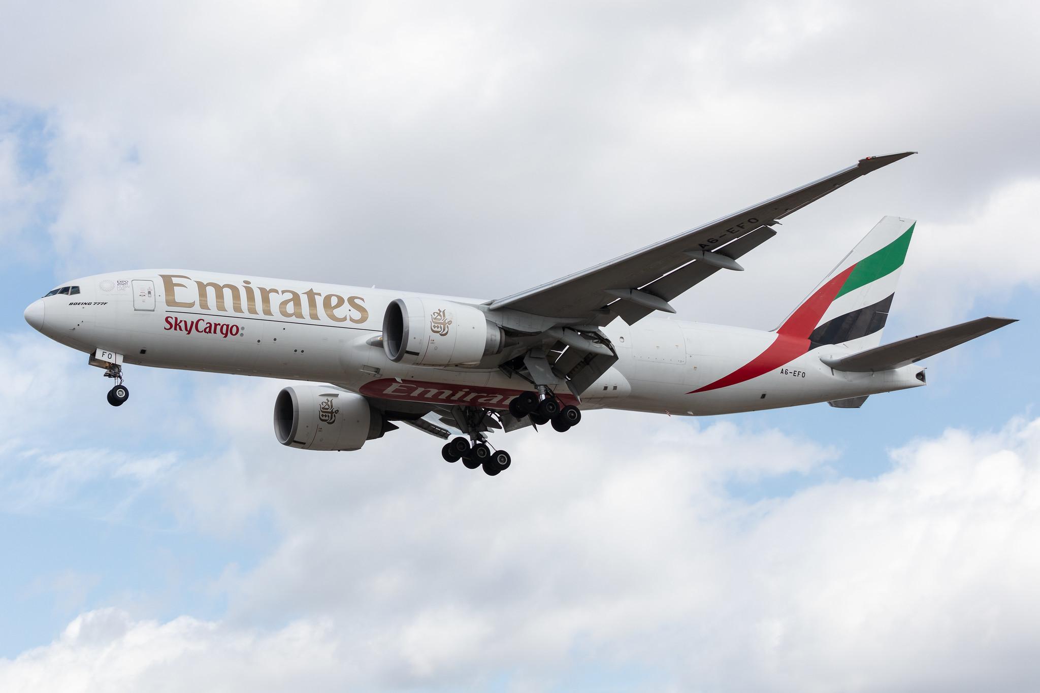 Frankfurt Airport: Emirates SkyCargo (EK / UAE) | Operator: Emirates |  Boeing 777-F1H B77L | A6-EFO | MSN 42233