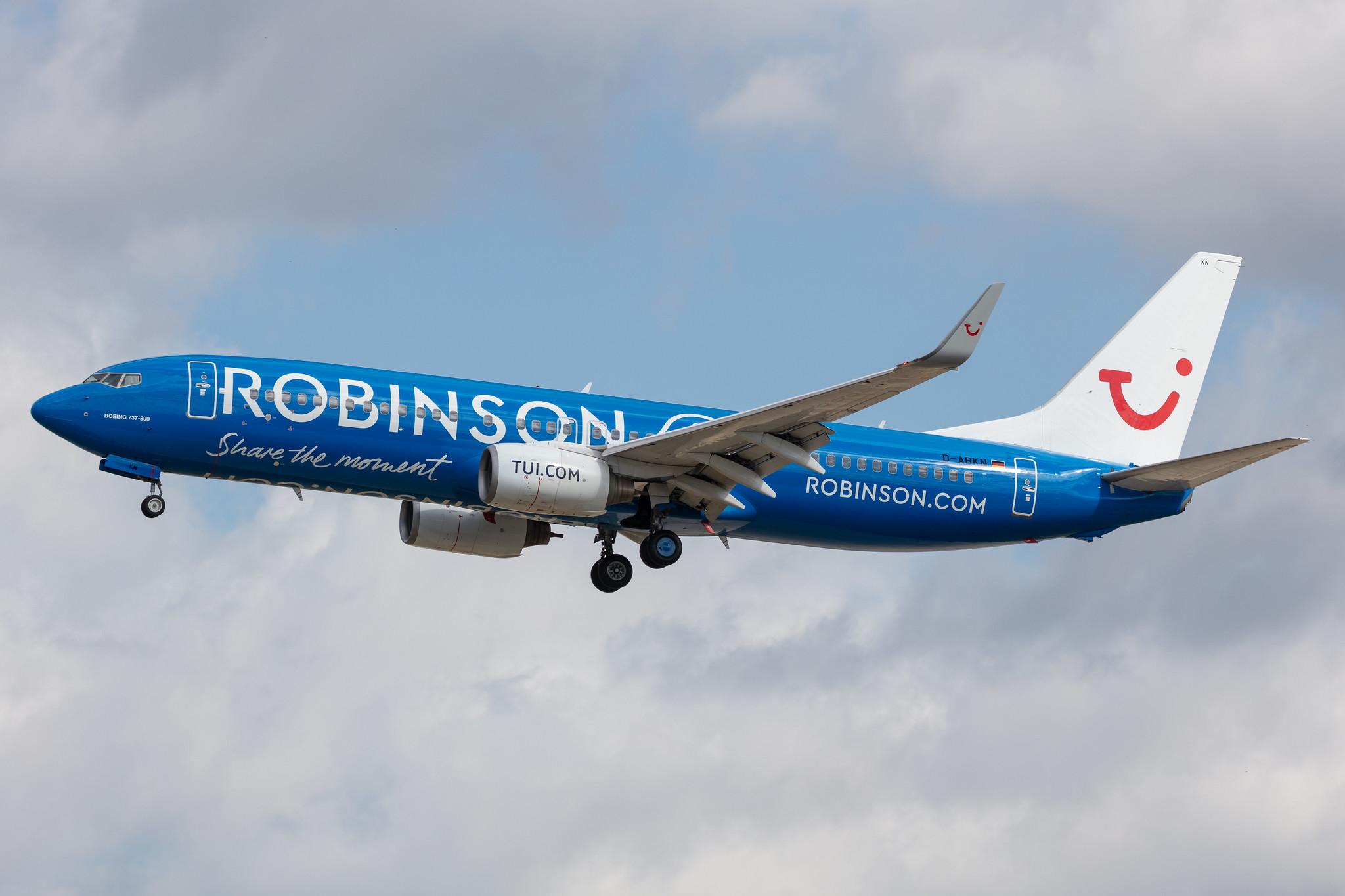 Frankfurt Airport: TUI (X3 / TUI) |  Livery: Robinson Club Resorts Livery | Operator: TUI fly |  Boeing 737-86J B738 | D-ABKN | MSN 37756