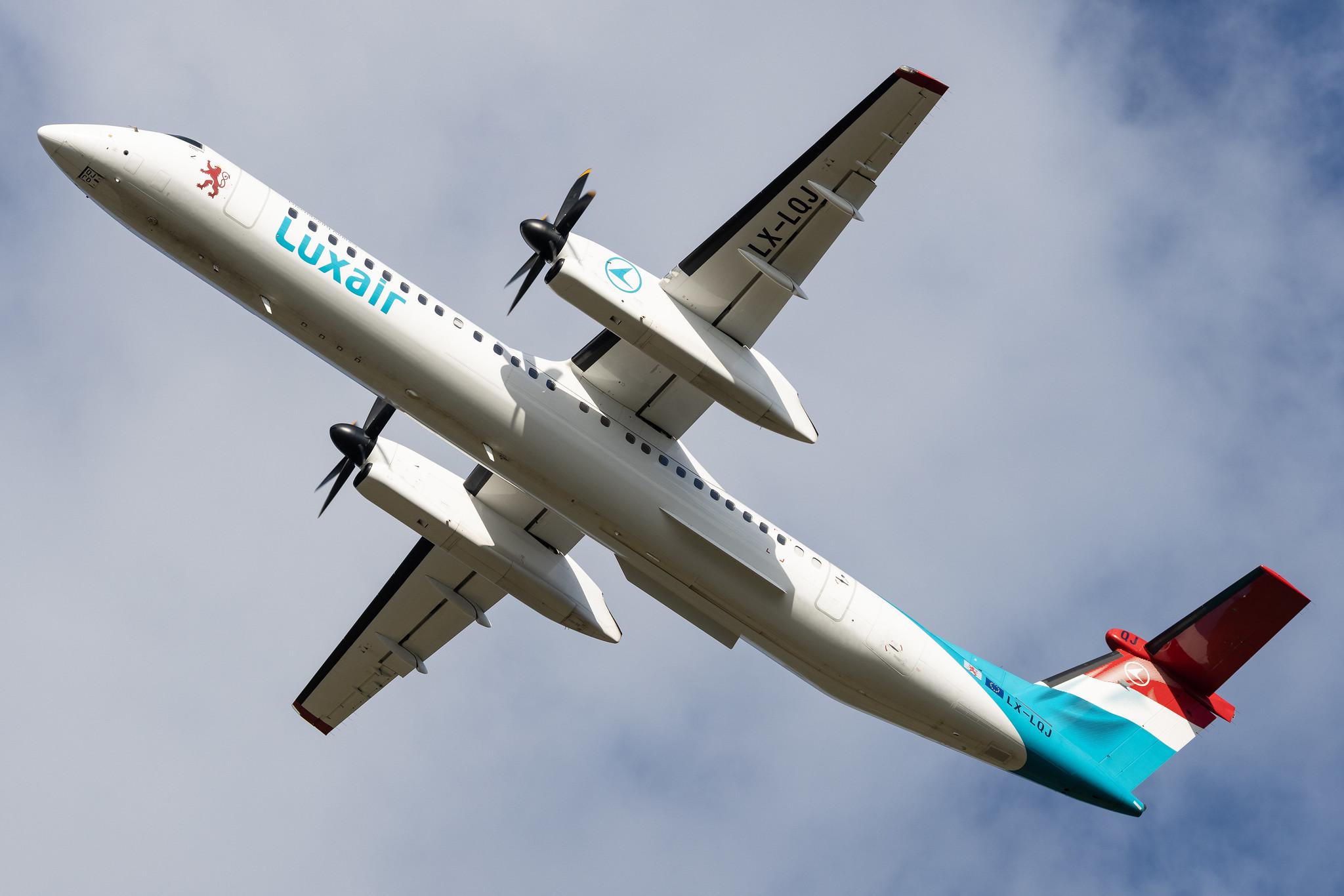Hamburg Airport: Luxair (LG / LGL) | De Havilland Canada Dash 8-400 DH8D | LX-LQJ | MSN 4562