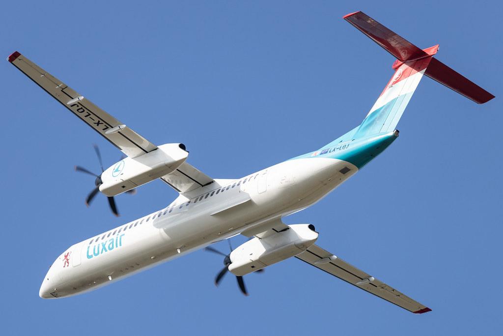 Hamburg Airport: Luxair (LG / LGL) | De Havilland Canada Dash 8-400 DH8D | LX-LQJ | MSN 4562