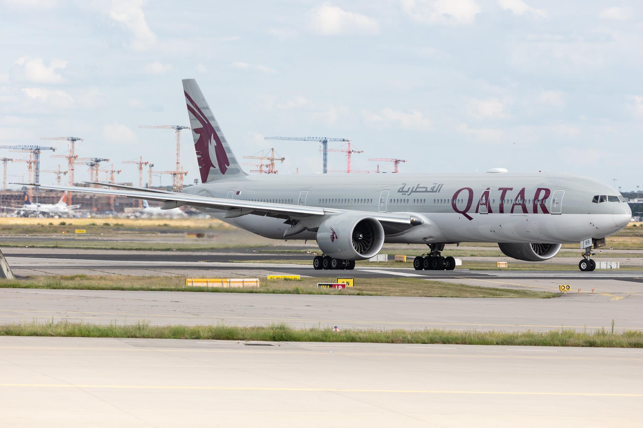 Frankfurt Airport: Qatar Airways (QR / QTR) |  Boeing 777-3DZ(ER) B77W | A7-BER | MSN 64086