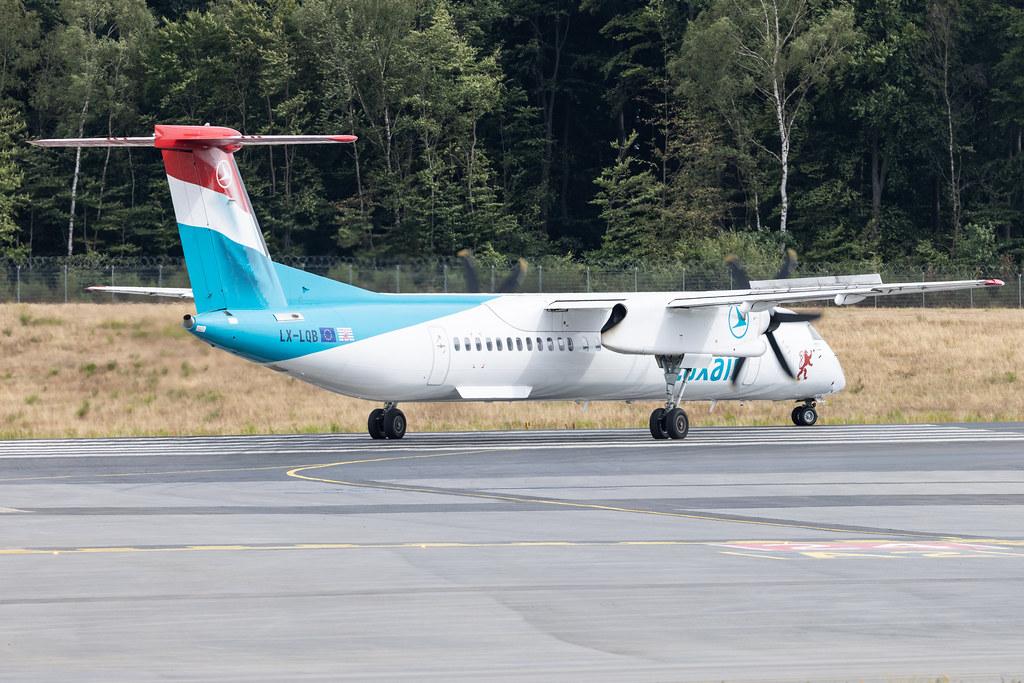 Luxembourg Findel Airport: Luxair (LG / LGL) | De Havilland Canada Dash 8-400 DH8D | LX-LQB | MSN 4512