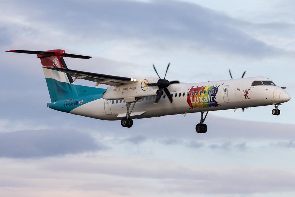 Luxembourg Findel Airport: Luxair (LG / LGL) | Livery: Be pride, be Luxembourg Livery | De Havilland Canada Dash 8-400 DH8D | LX-LQC | MSN 4513