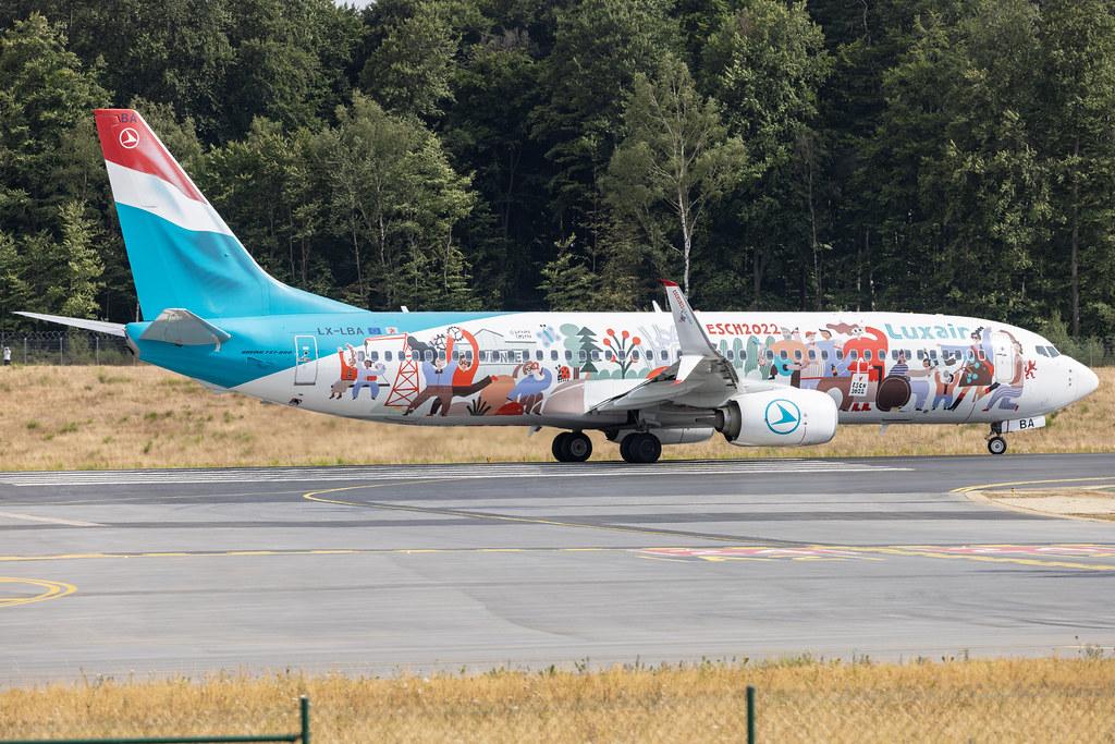 Luxembourg Findel Airport: Luxair (LG / LGL) |  Livery: Esch2022 Livery |  Boeing 737-8C9 B738 | LX-LBA | MSN 43537