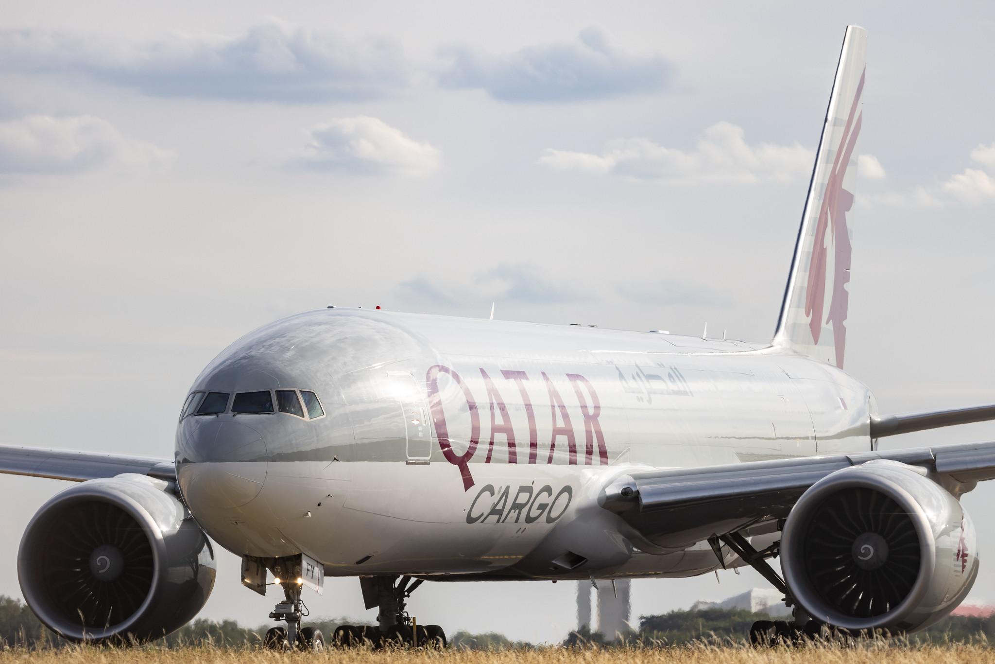Luxembourg Findel Airport: Qatar Cargo (QR / QTR) | Operator: Qatar Airways |  Boeing 777-F B77L | A7-BFY | MSN 66871