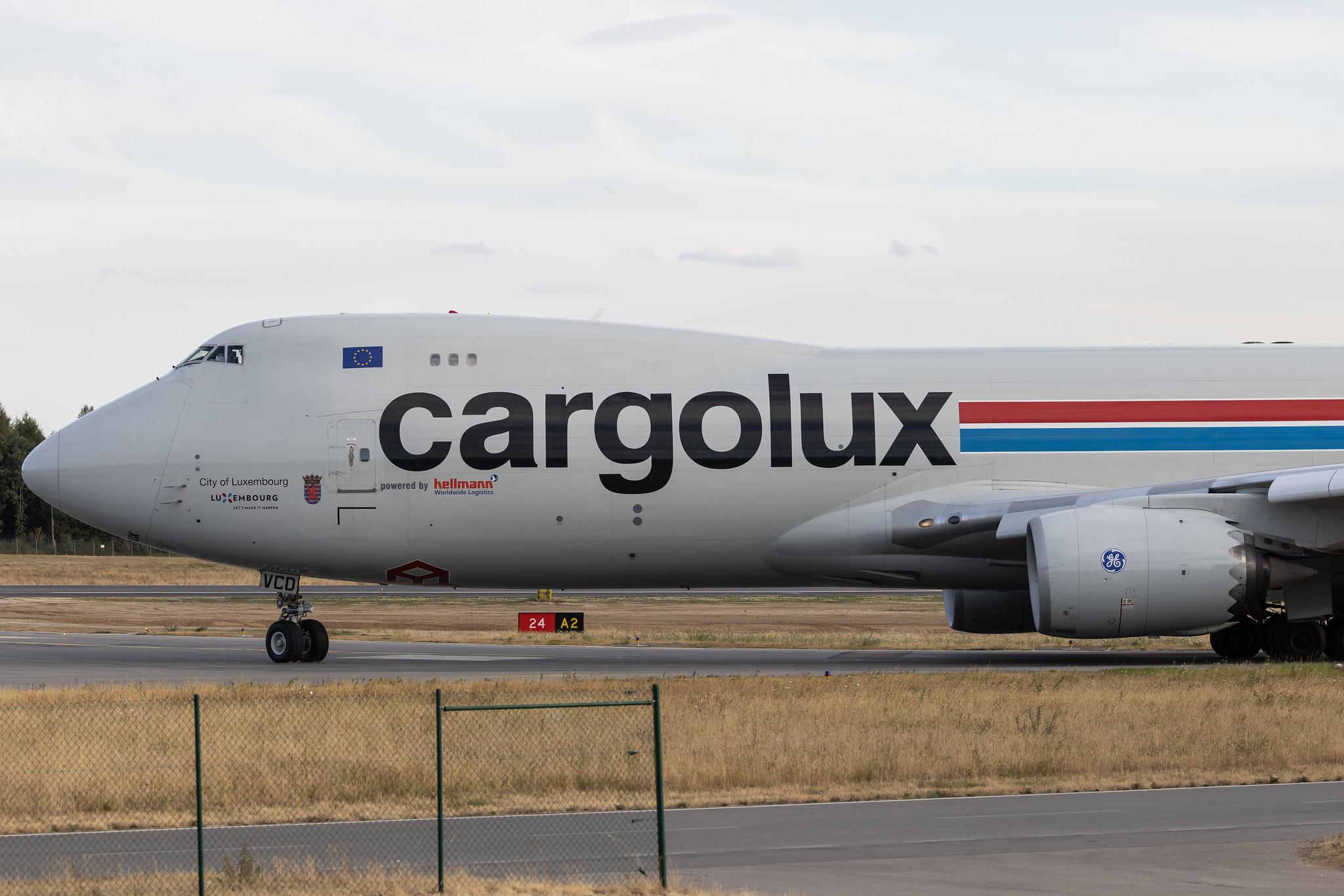 Luxembourg Findel Airport: Cargolux (CV / CLX) |  Boeing 747-8R7F B748 | LX-VCD | MSN 35809