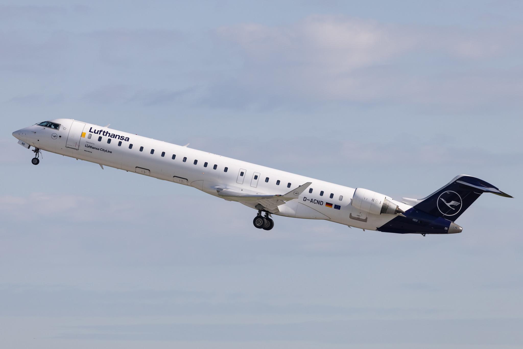 Munich Airport: Lufthansa (LH / DLH) | Operator: Lufthansa CityLine | Mitsubishi CRJ-900LR CRJ9 | D-ACND | MSN 15238