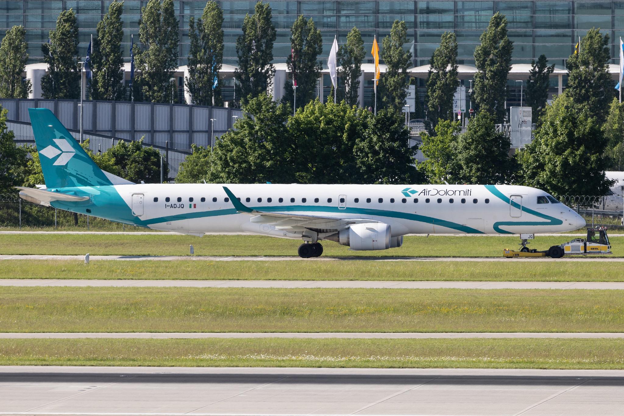 Munich Airport: Air Dolomiti (EN / DLA) | Embraer E195LR E195 | I-ADJQ | MSN 19000587