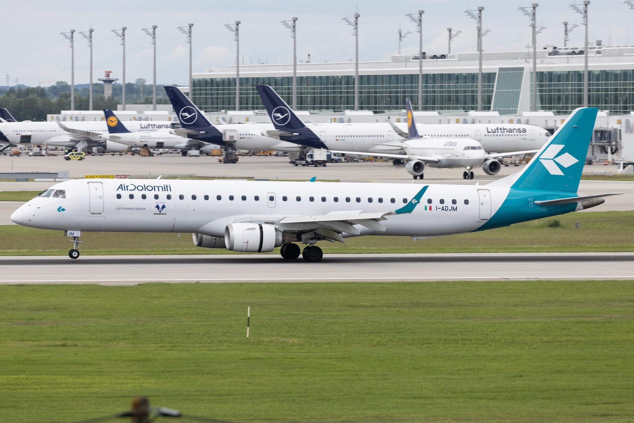 Munich Airport: Air Dolomiti (EN / DLA) | Embraer E195LR E195 | I-ADJM | MSN 19000258