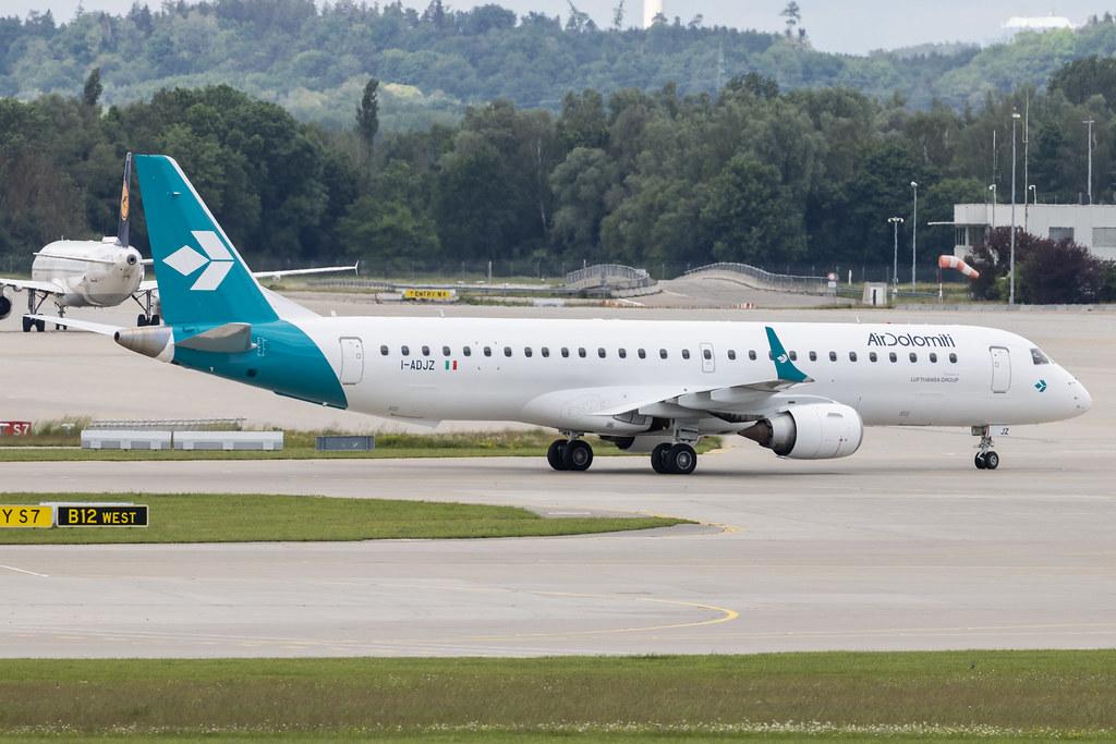 Munich Airport: Air Dolomiti (EN / DLA) | Embraer E195LR E195 | I-ADJZ | MSN 19000316