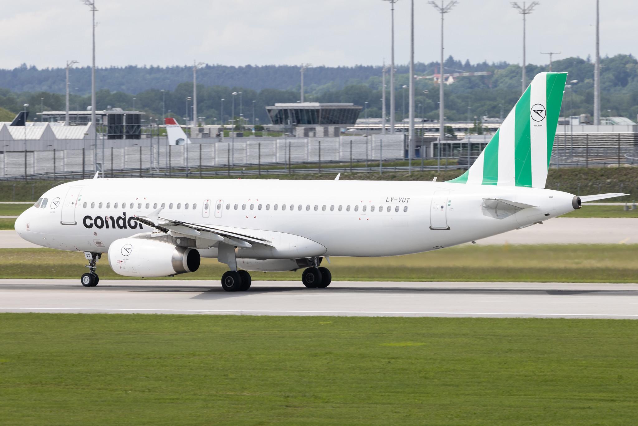 Munich Airport: Condor (DE / CFG) | Operator: Heston Airlines |  Airbus A320-232 A320 | LY-VUT | MSN 03275