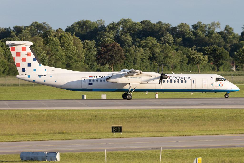 Munich Airport: Croatia Airlines (OU / CTN) | De Havilland Canada Dash 8-400 DH8D | 9A-CQE | MSN 4300
