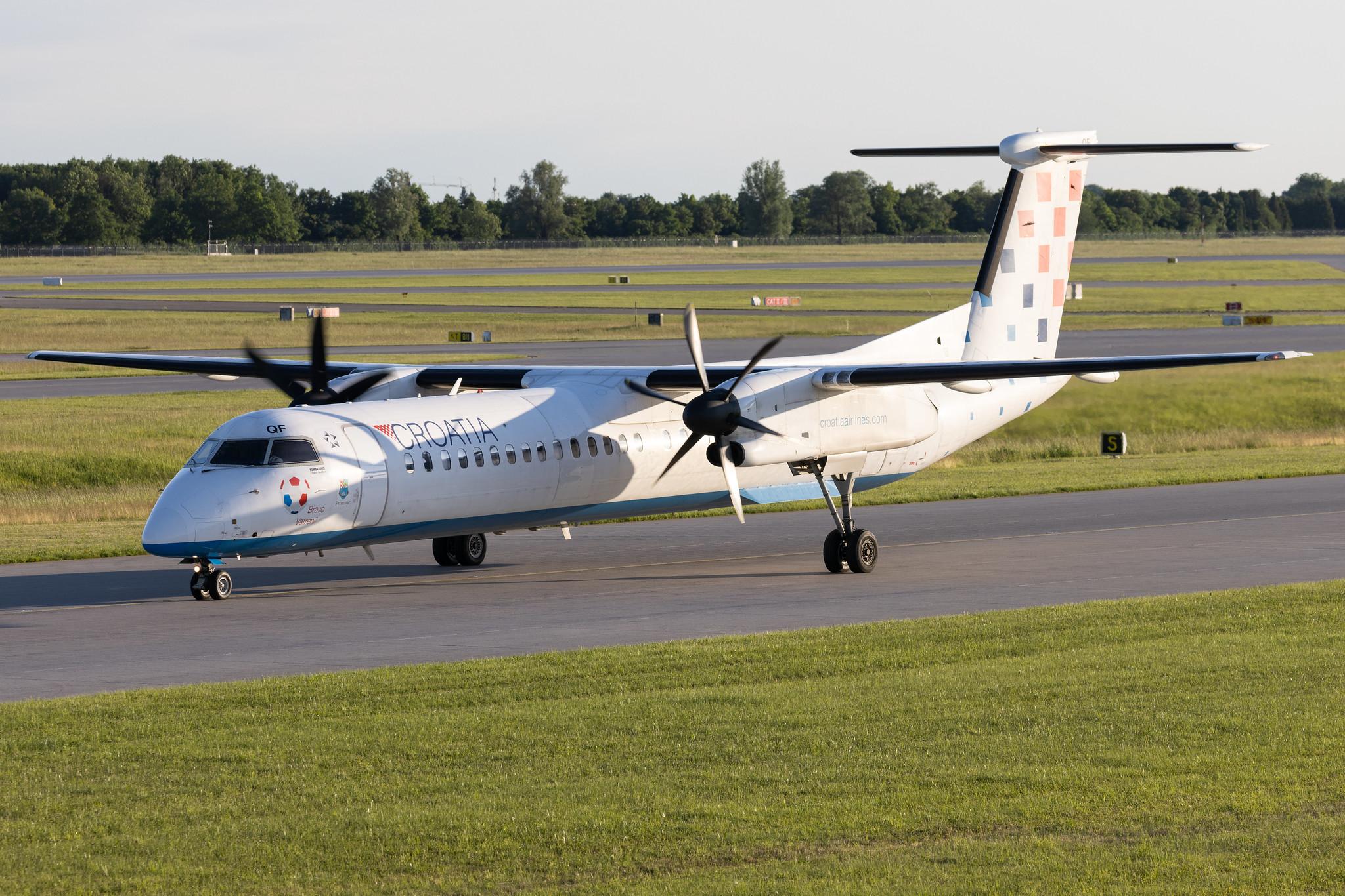 Munich Airport: Croatia Airlines (OU / CTN) | De Havilland Canada Dash 8-400 DH8D | 9A-CQF | MSN 4301