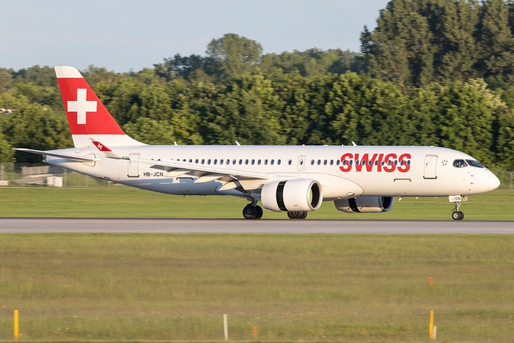 Munich Airport: Swiss (LX / SWR) | Airbus A220-300 BCS3 | HB-JCN | MSN 55032