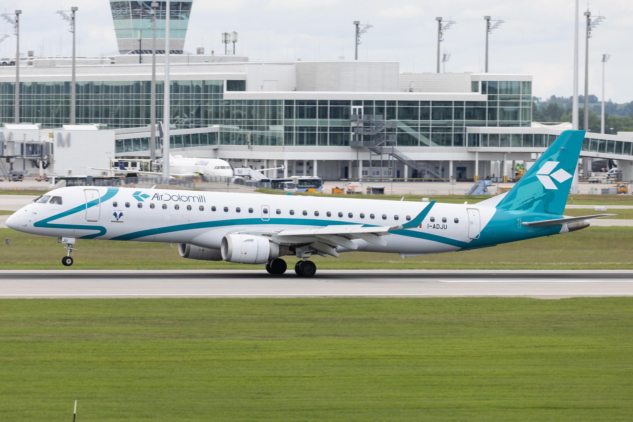Munich Airport: Air Dolomiti (EN / DLA) | Embraer E195LR E195 | I-ADJU | MSN 19000290