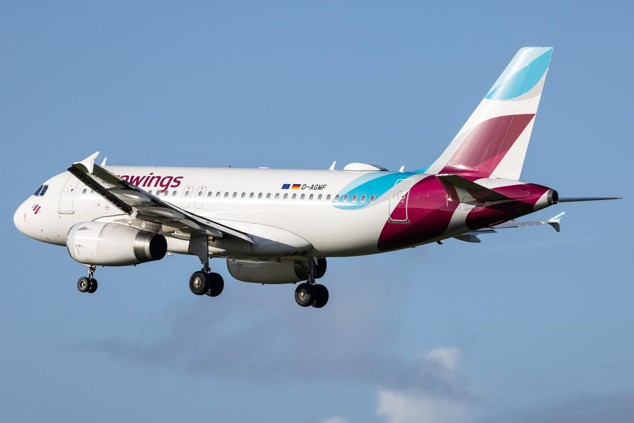 Hamburg Airport: Eurowings (EW / EWG) |  Airbus A319-132 A319 | D-AGWF | MSN 3172