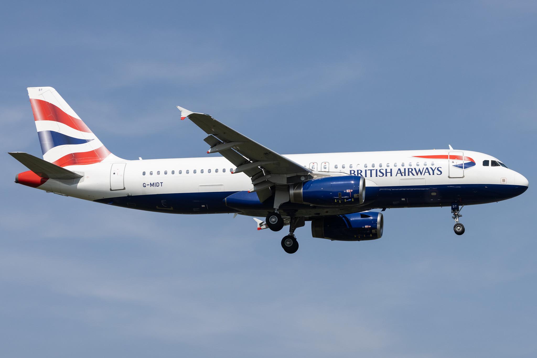 London Heathrow: British Airways (BA / BAW) |  Airbus A320-232 A320 | G-MIDT | MSN 1418