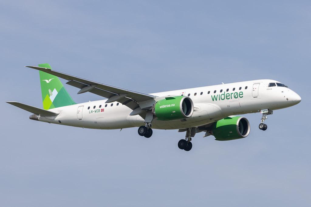 London Heathrow: Wideroe (WF / WIF) |  Embraer E190-E2 E290 | LN-WEB | MSN 19020010