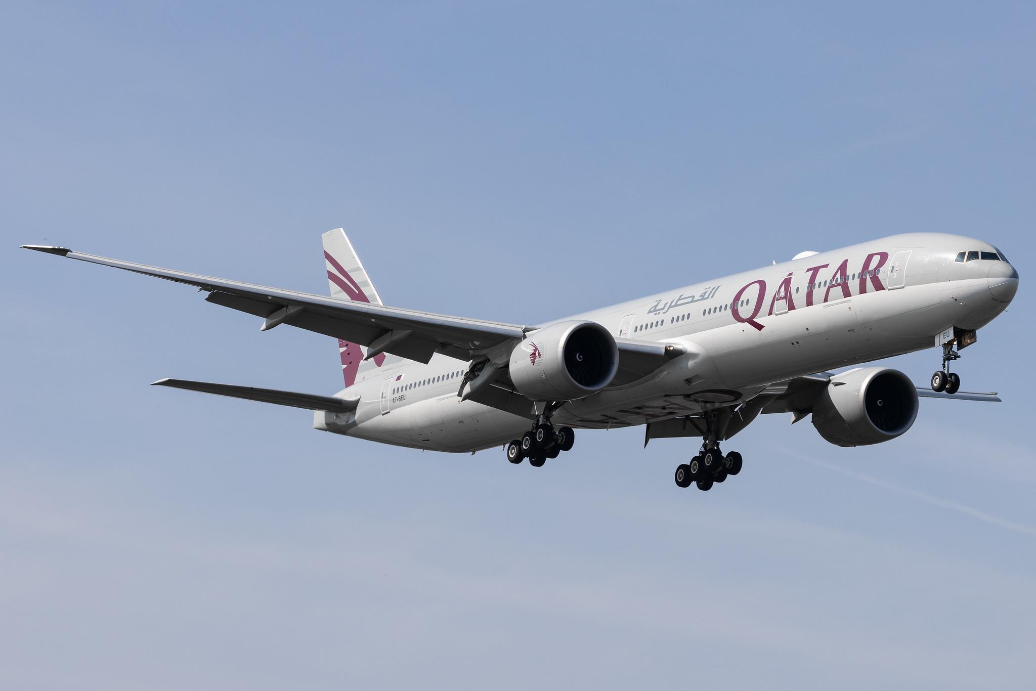 London Heathrow: Qatar Airways (QR / QTR) |  Boeing 777-3DZ(ER) B77W | A7-BEU | MSN 65302
