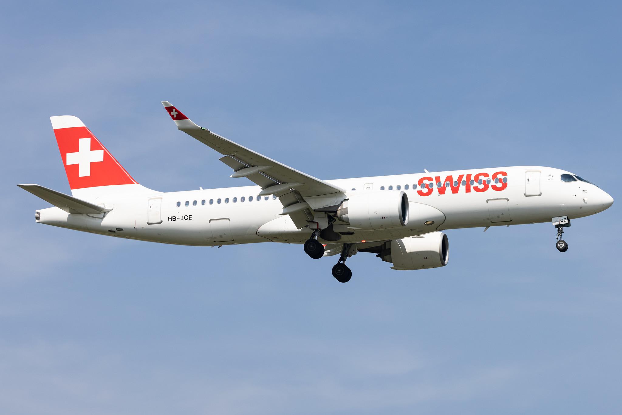 London Heathrow: Swiss (LX / SWR) |  Airbus A220-300 BCS3 | HB-JCE | MSN 55014
