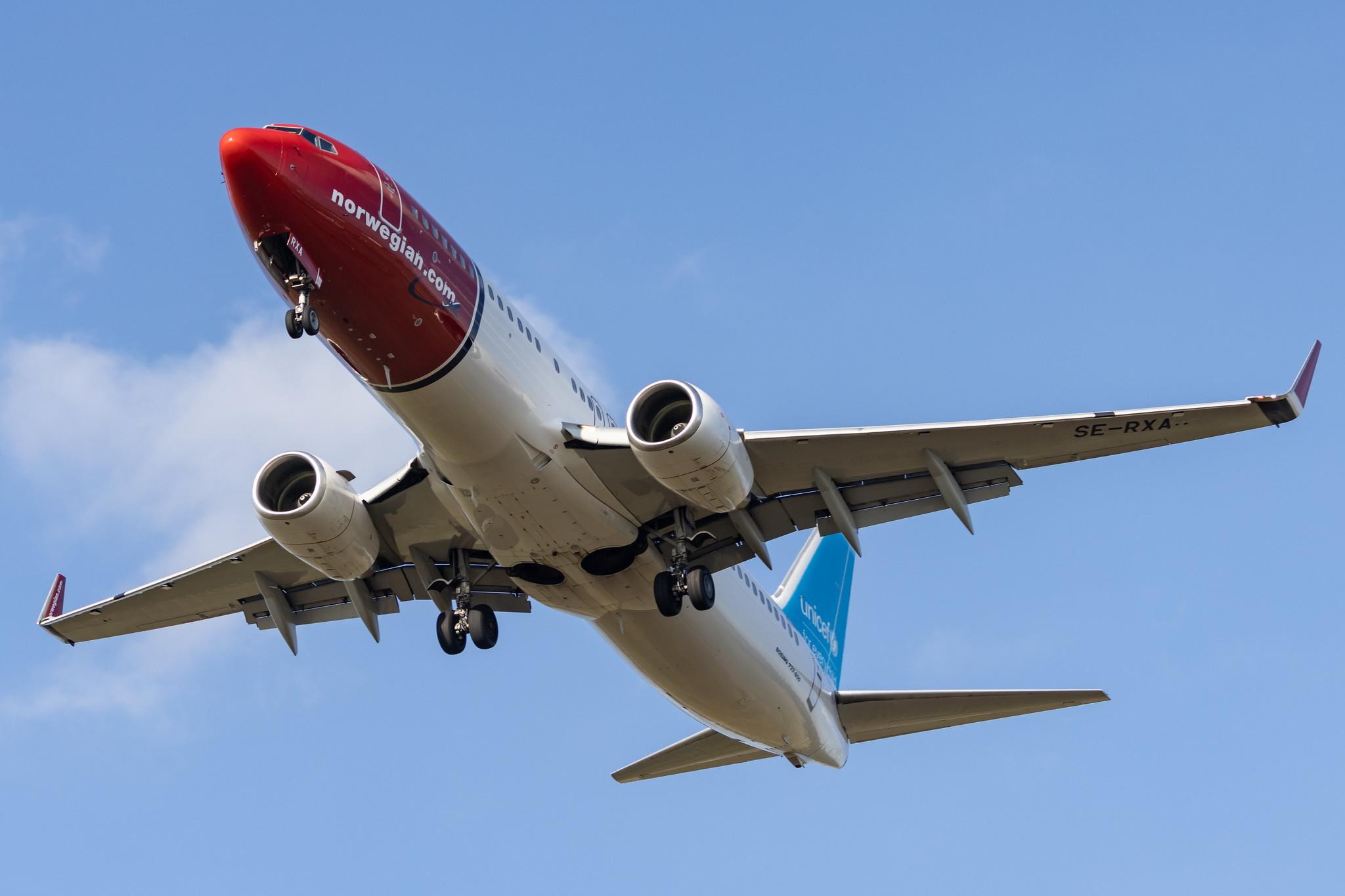 Flughafen Berlin Brandenburg: Norwegian (DY / NOZ) | Livery: Unicef Livery | Operator: Norwegian Air Sweden AOC | Boeing 737-84P B738 | SE-RXA | MSN 35757