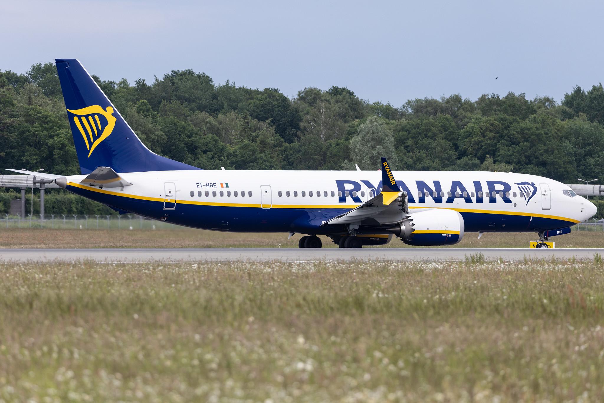 Hamburg Airport: Ryanair (FR / RYR) | Boeing 737 MAX 8-200 B38M | EI-HGE | MSN 62311