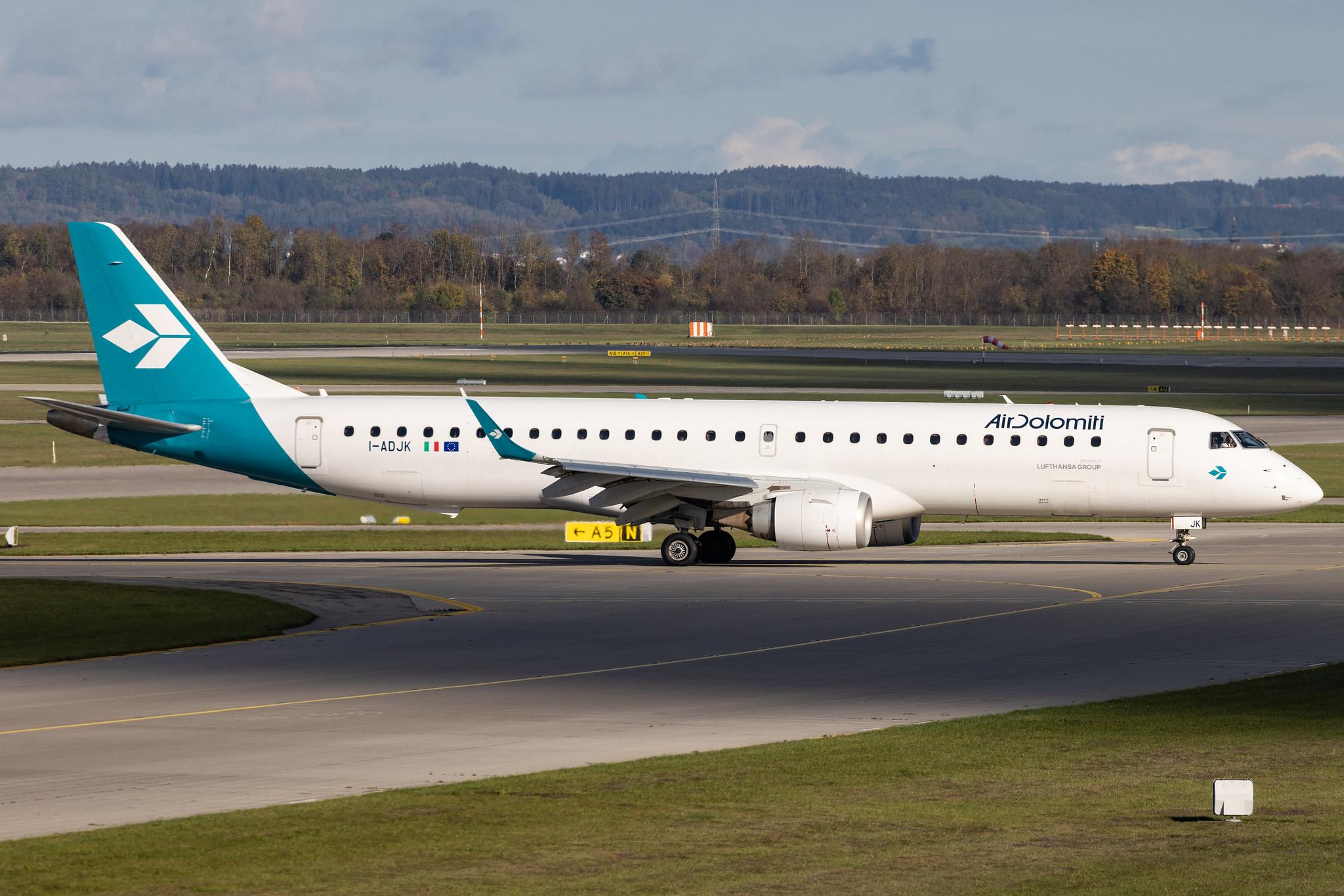 Munich Airport: Air Dolomiti (EN / DLA) | Embraer E195LR E195 | I-ADJK | MSN 19000245