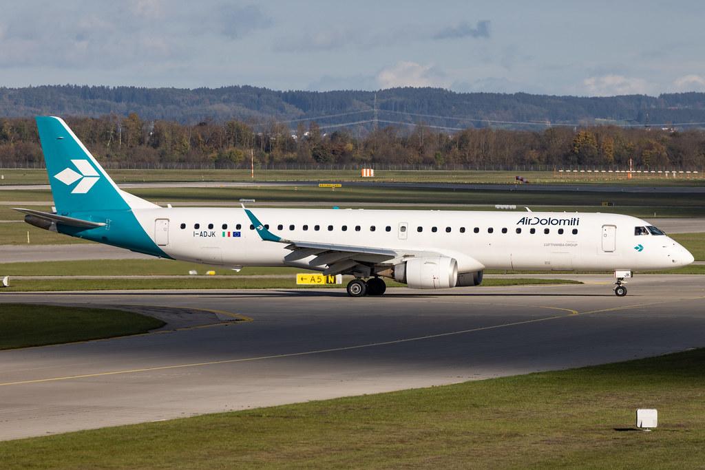 Munich Airport: Air Dolomiti (EN / DLA) | Embraer E195LR E195 | I-ADJK | MSN 19000245