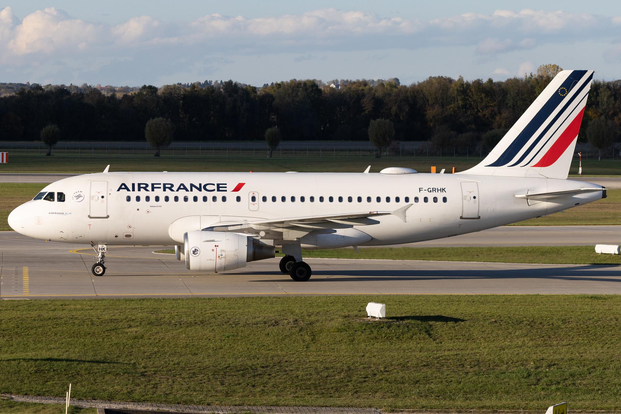 Munich Airport: Air France (AF / AFR) | Airbus A319-111 A319 | F-GRHK | MSN 1190