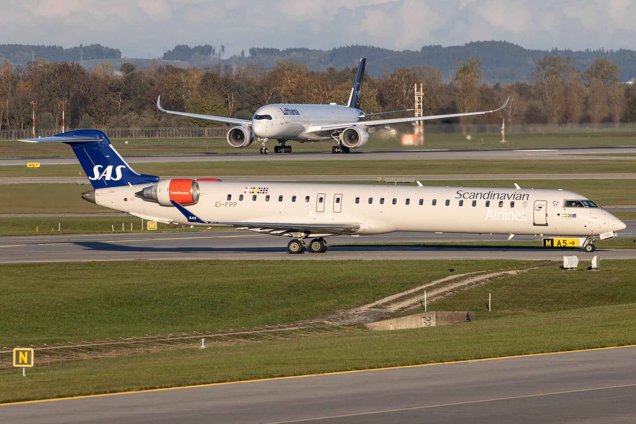 Munich Airport: SAS (SK / SAS) | Operator: Cityjet | Mitsubishi CRJ-900LR CRJ9 | EI-FPP | MSN 15435
